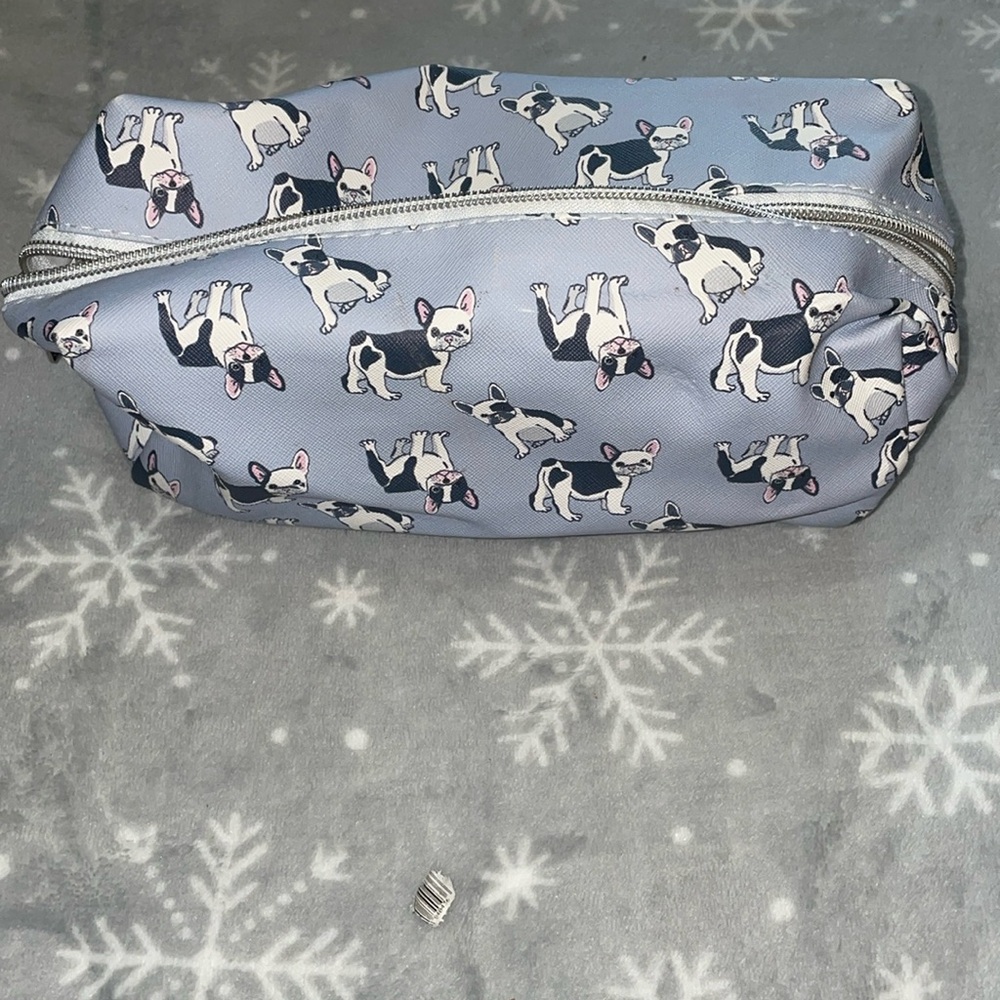 Danielle Creations Light Blue French Bulldog Cosmetic Bag
